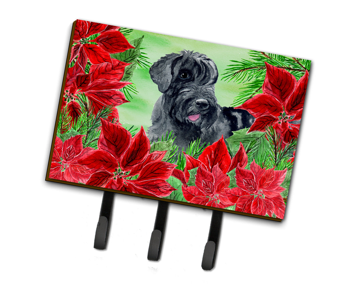 Giant Schnauzer Poinsettas Leash or Key Holder CK1308TH68  the-store.com.