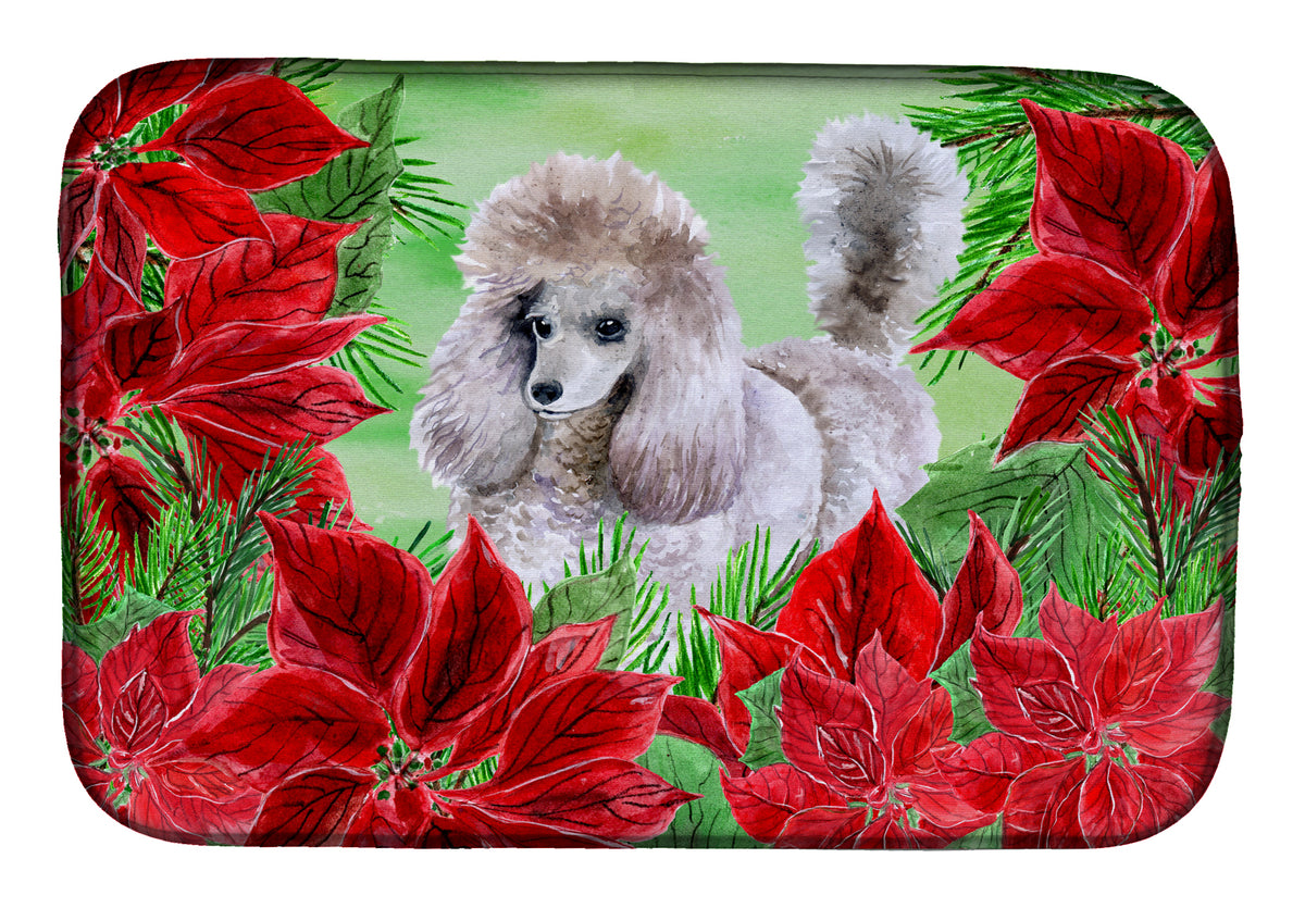 Poodle Poinsettas Dish Drying Mat CK1313DDM  the-store.com.