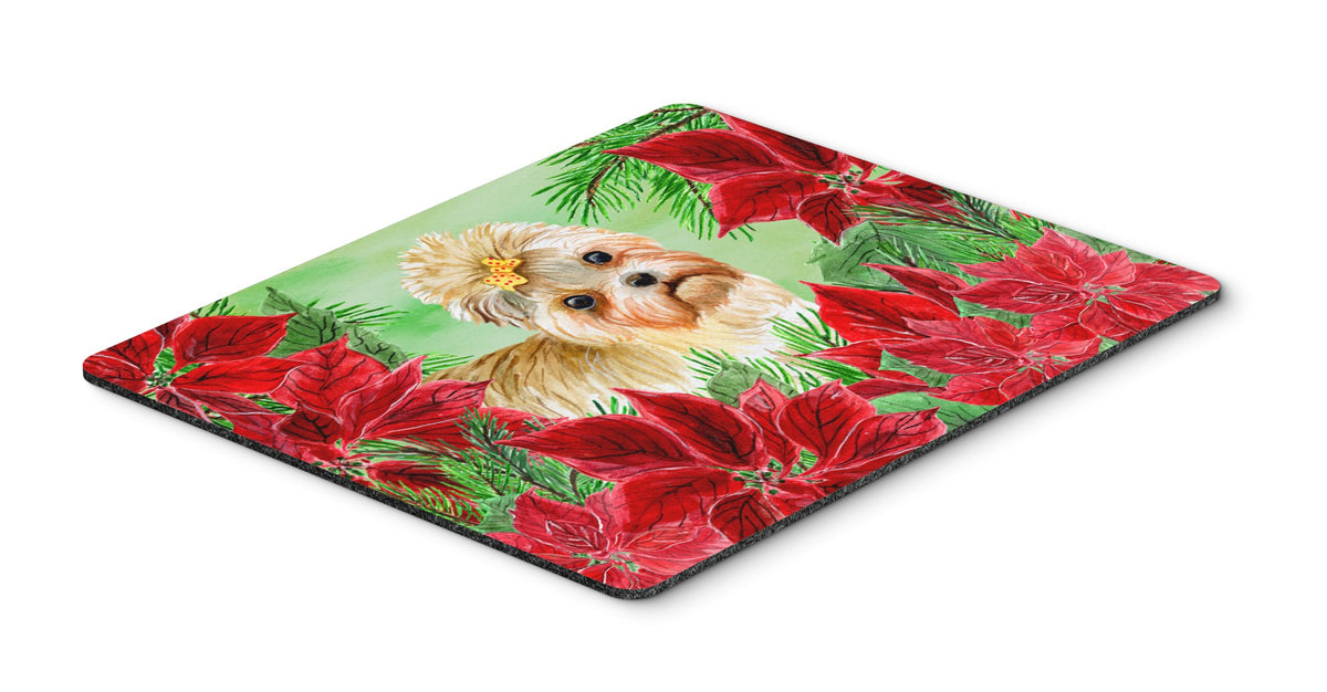 Morkie Poinsettas Mouse Pad, Hot Pad or Trivet CK1316MP by Caroline&#39;s Treasures