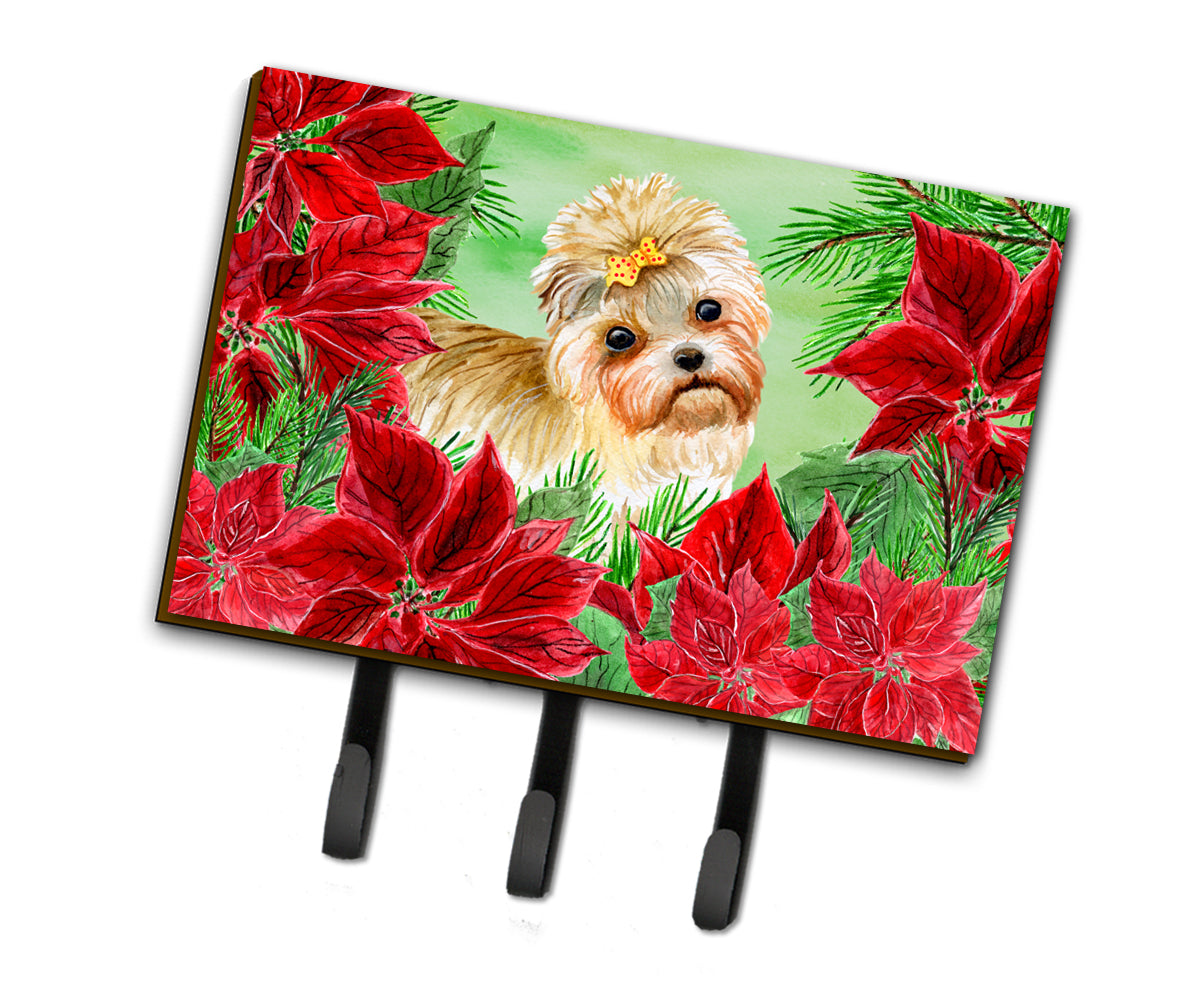 Morkie Poinsettas Leash or Key Holder CK1316TH68  the-store.com.