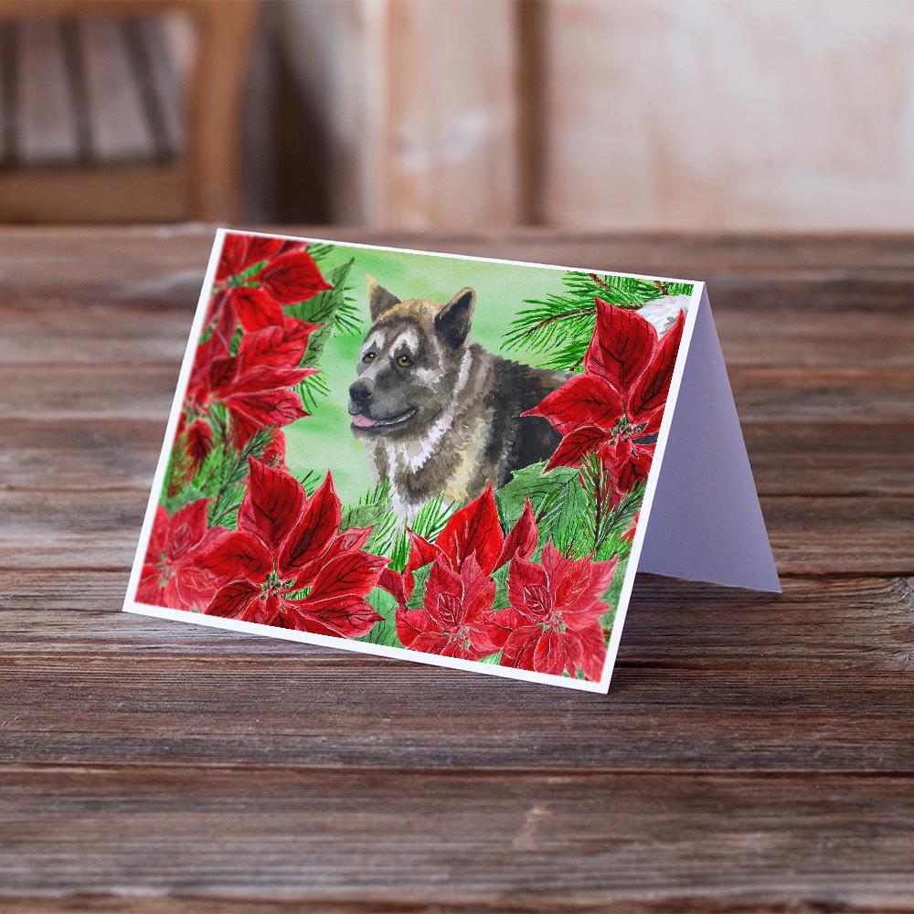 Buy this American Akita Poinsettas Greeting Cards and Envelopes Pack of 8