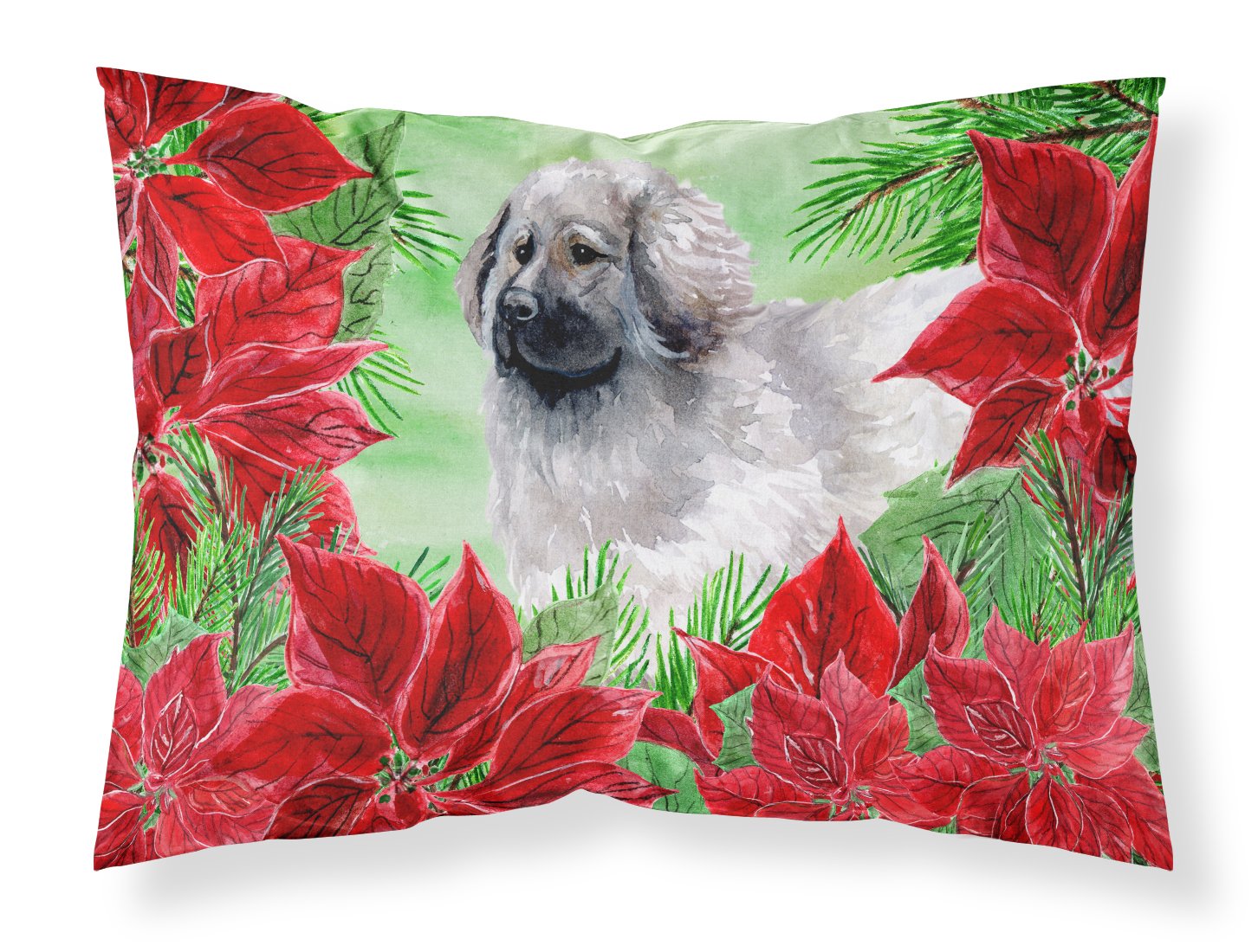 Moscow Watchdog Poinsettas Fabric Standard Pillowcase CK1321PILLOWCASE by Caroline's Treasures