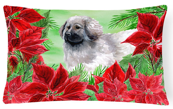 Moscow Watchdog Poinsettas Canvas Fabric Decorative Pillow CK1321PW1216 by Caroline's Treasures