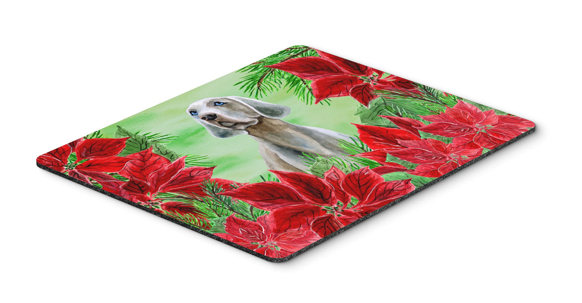 Weimaraner Poinsettas Mouse Pad, Hot Pad or Trivet CK1322MP by Caroline&#39;s Treasures