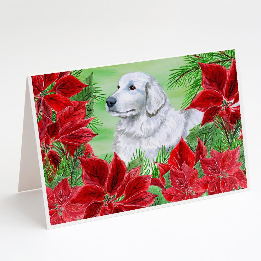 Buy this Maremma Sheepdog Poinsettas Greeting Cards and Envelopes Pack of 8