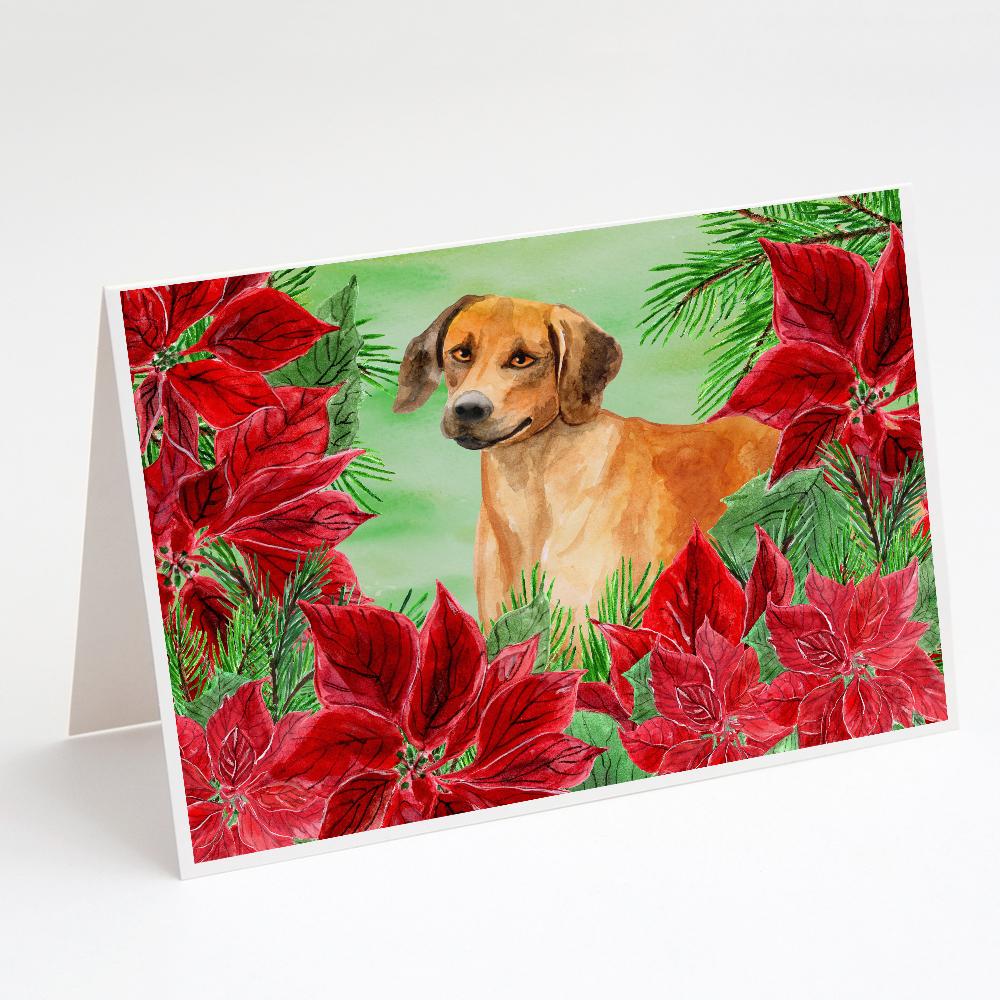 Buy this Rhodesian Ridgeback Poinsettas Greeting Cards and Envelopes Pack of 8