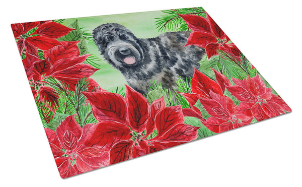 Black Russian Terrier Poinsettas Glass Cutting Board Large CK1325LCB by Caroline's Treasures
