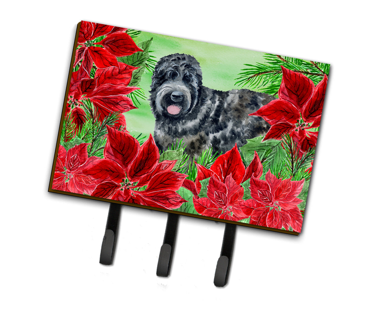 Black Russian Terrier Poinsettas Leash or Key Holder CK1325TH68  the-store.com.
