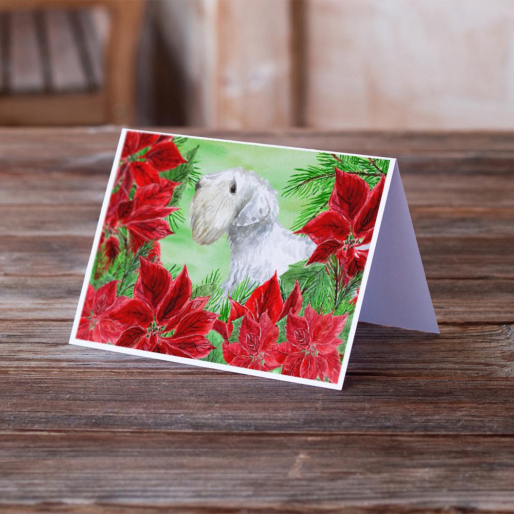 Sealyham Terrier Poinsettas Greeting Cards and Envelopes Pack of 8 - the-store.com