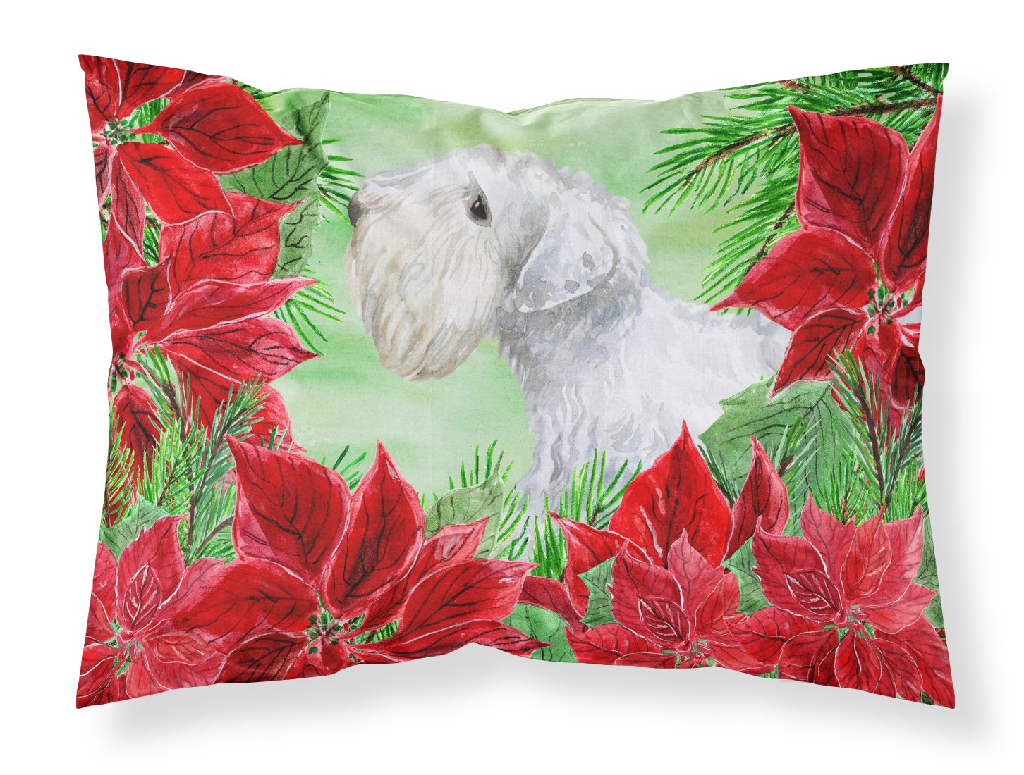 Sealyham Terrier Poinsettas Fabric Standard Pillowcase CK1332PILLOWCASE by Caroline's Treasures
