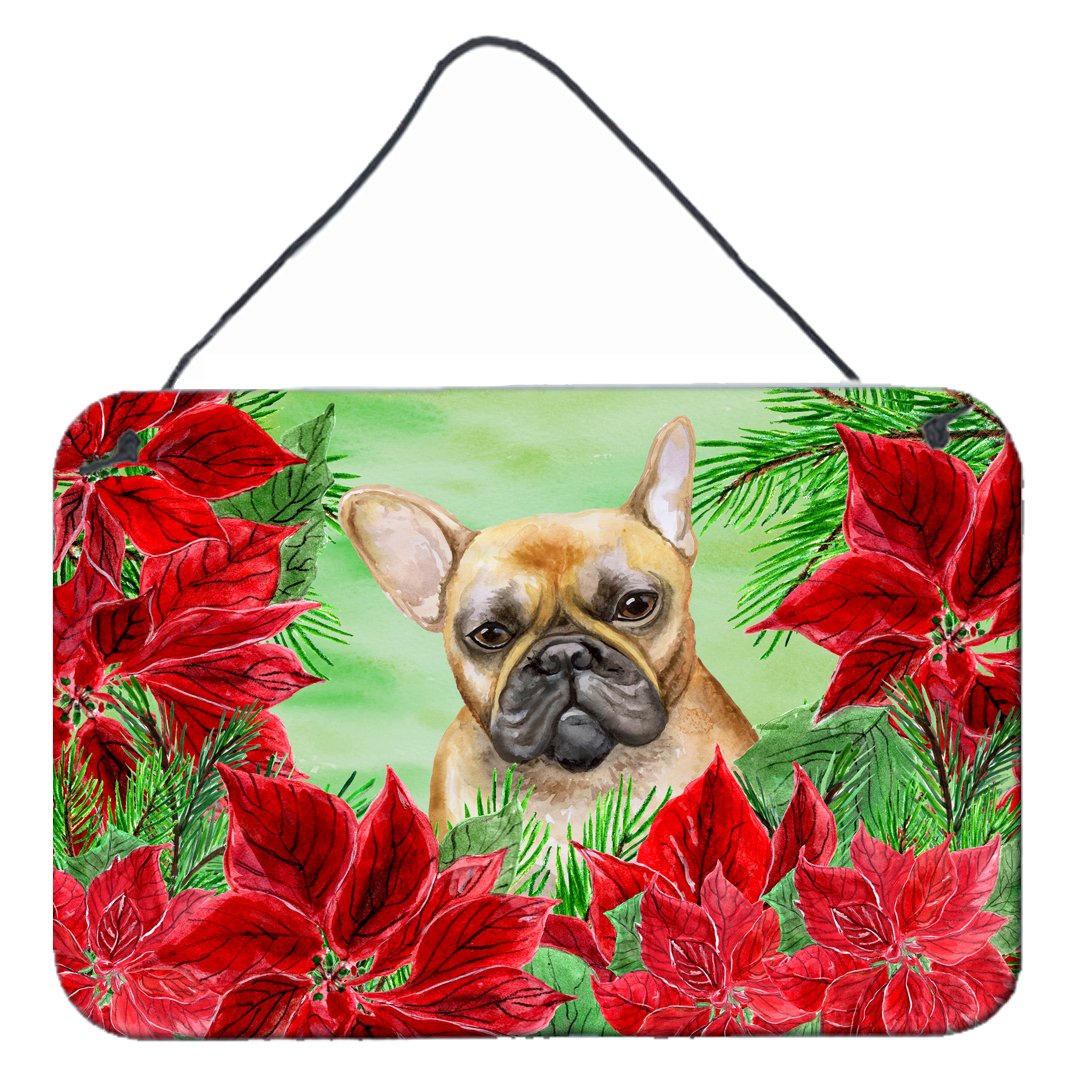 French Bulldog Poinsettas Wall or Door Hanging Prints CK1336DS812 by Caroline&#39;s Treasures