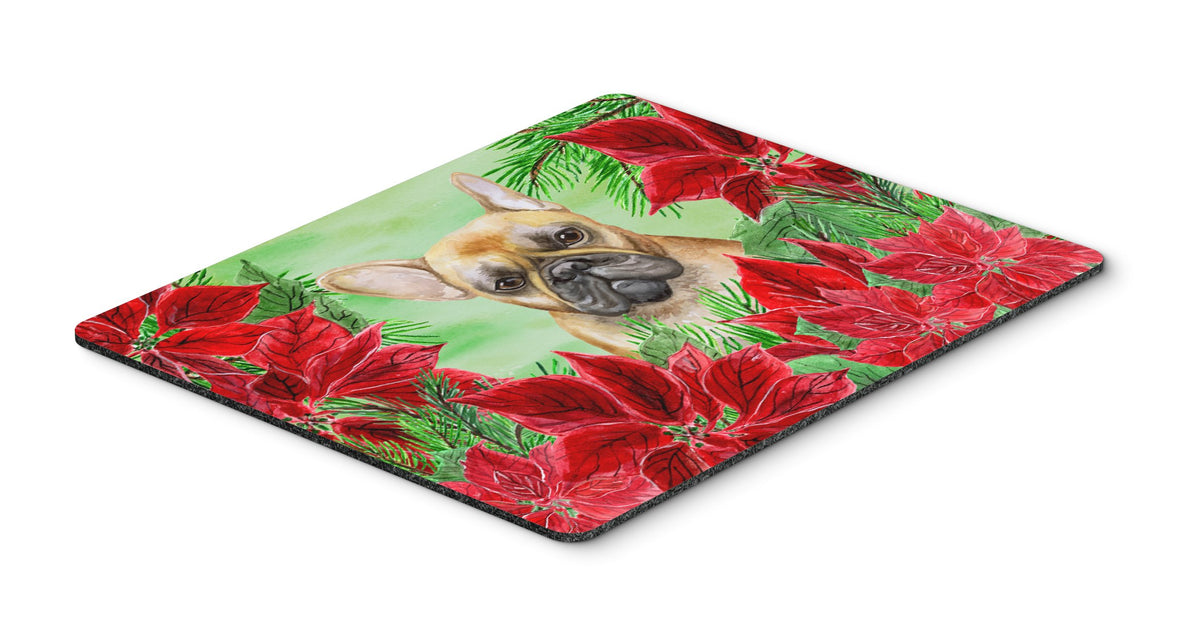 French Bulldog Poinsettas Mouse Pad, Hot Pad or Trivet CK1336MP by Caroline&#39;s Treasures