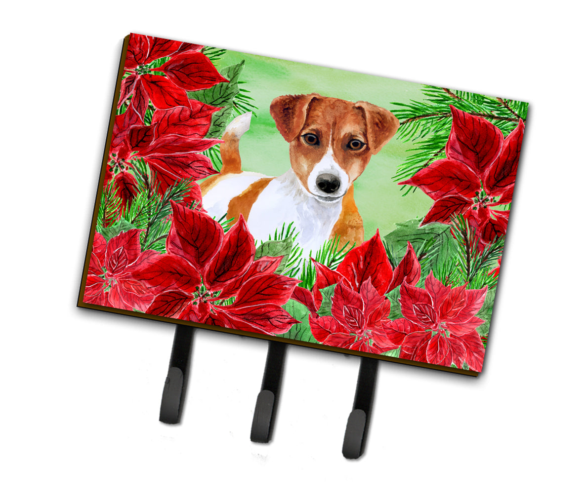 Jack Russell Terrier Poinsettas Leash or Key Holder CK1337TH68