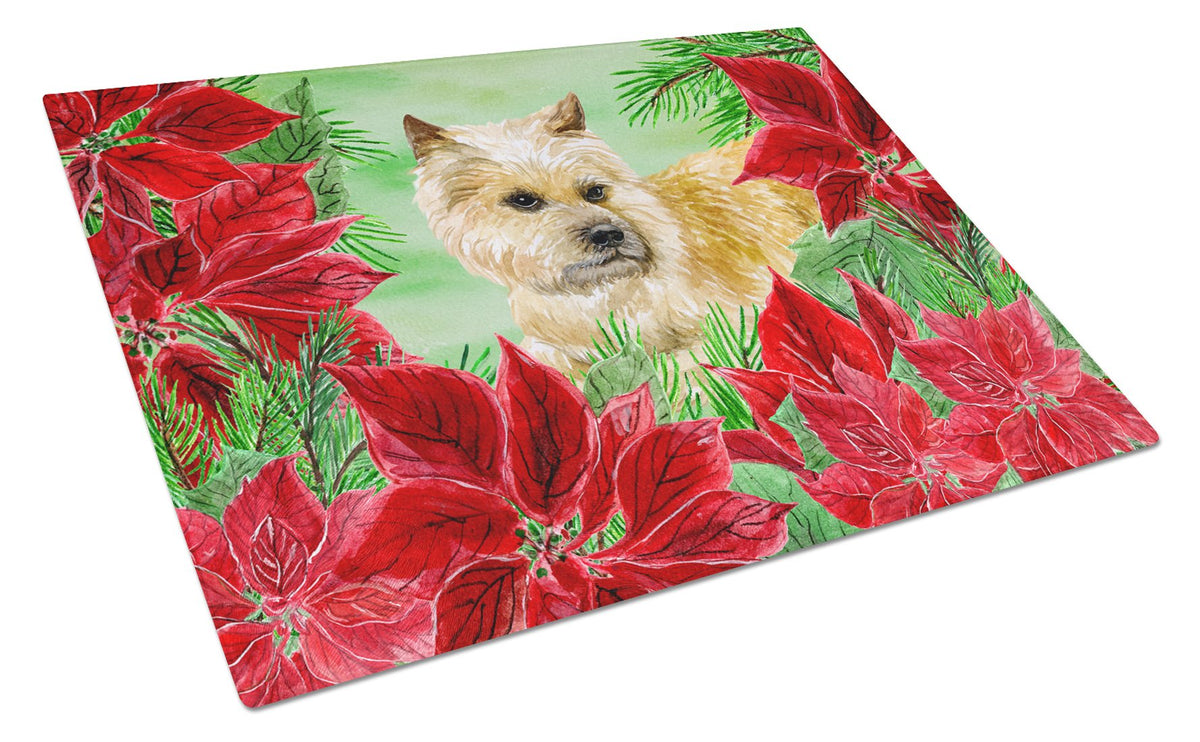 Cairn Terrier Poinsettas Glass Cutting Board Large CK1338LCB by Caroline&#39;s Treasures