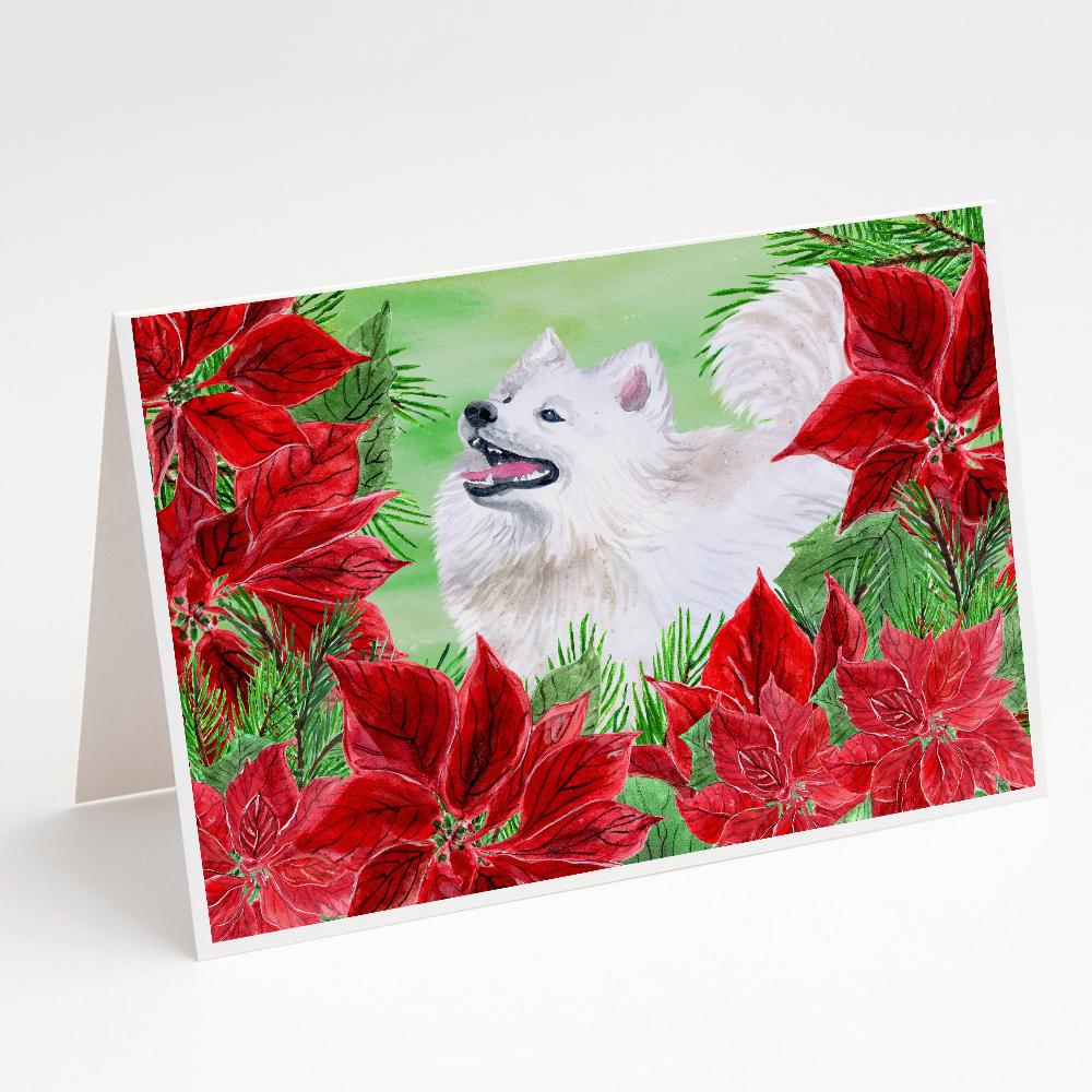 Buy this Samoyed Poinsettas Greeting Cards and Envelopes Pack of 8