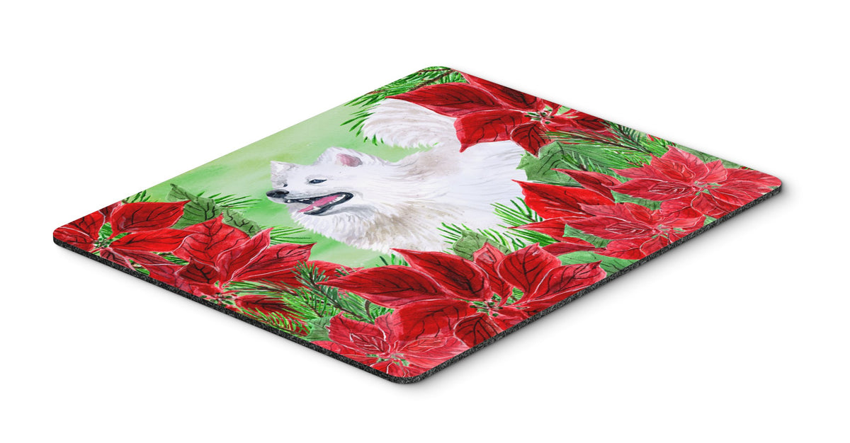 Samoyed Poinsettas Mouse Pad, Hot Pad or Trivet CK1339MP by Caroline&#39;s Treasures