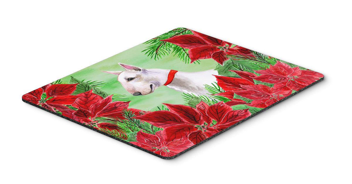 Bull Terrier Poinsettas Mouse Pad, Hot Pad or Trivet CK1341MP by Caroline&#39;s Treasures