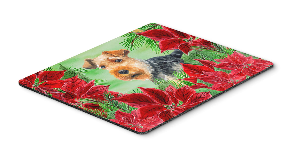 Welsh Terrier Poinsettas Mouse Pad, Hot Pad or Trivet CK1348MP by Caroline&#39;s Treasures