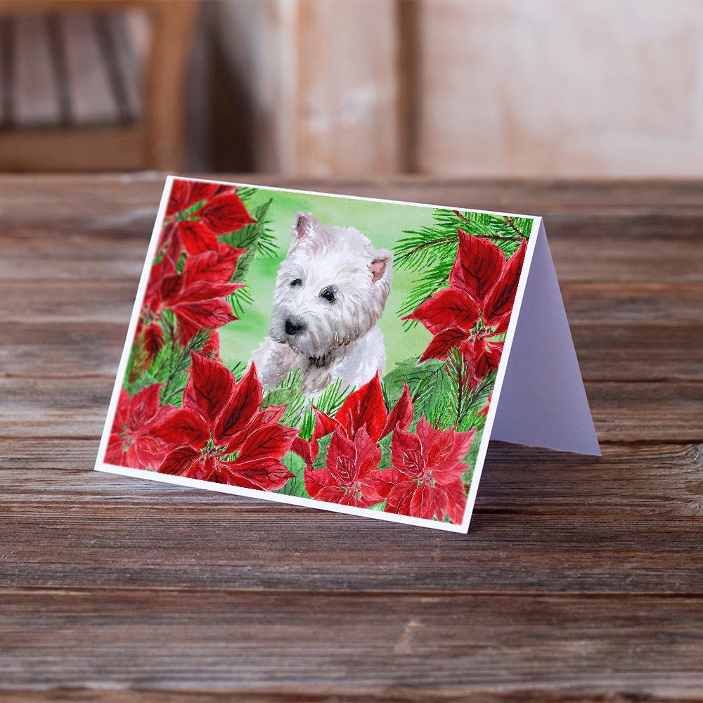 Buy this Westie Poinsettas Greeting Cards and Envelopes Pack of 8