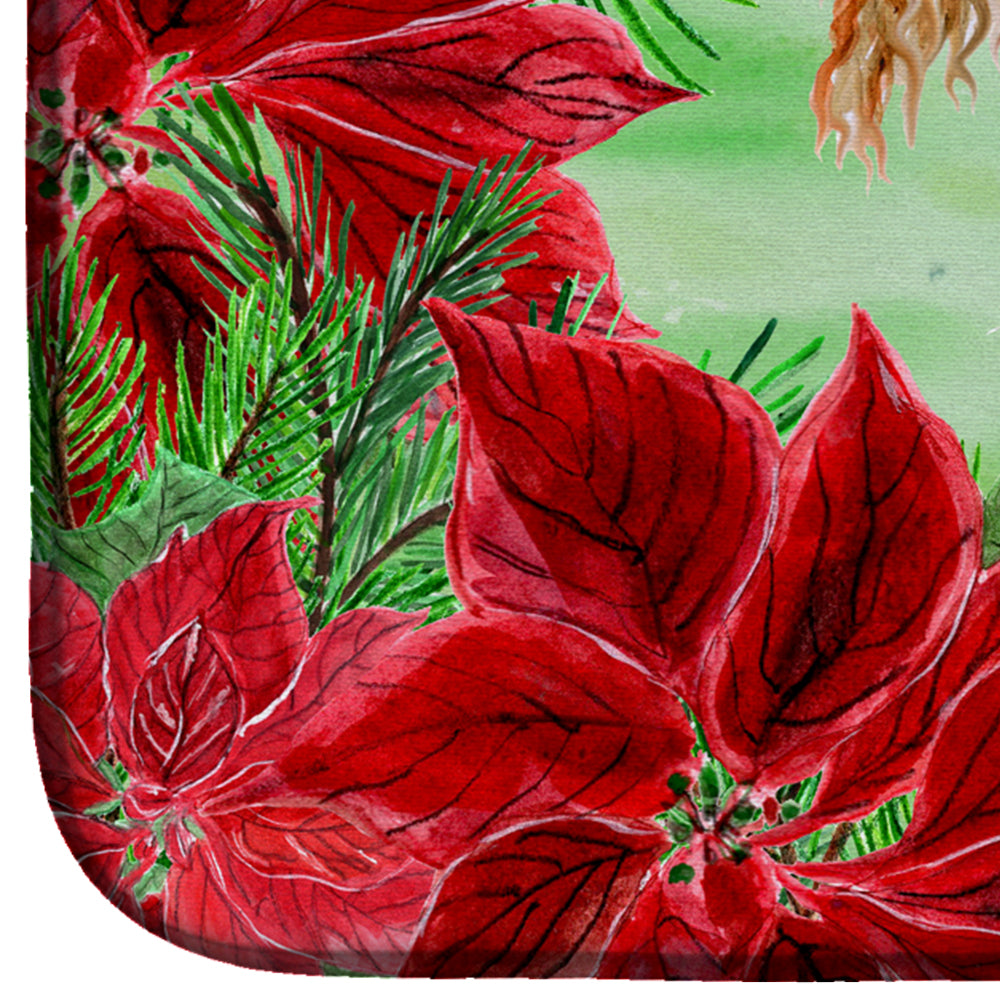 Afghan Hound Poinsettas Dish Drying Mat CK1350DDM  the-store.com.