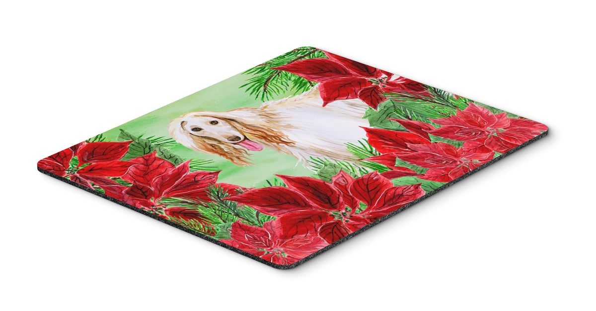 Afghan Hound Poinsettas Mouse Pad, Hot Pad or Trivet CK1350MP by Caroline&#39;s Treasures
