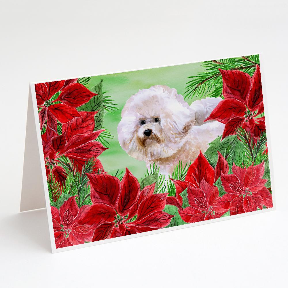 Buy this Bichon Frise #2 Poinsettas Greeting Cards and Envelopes Pack of 8