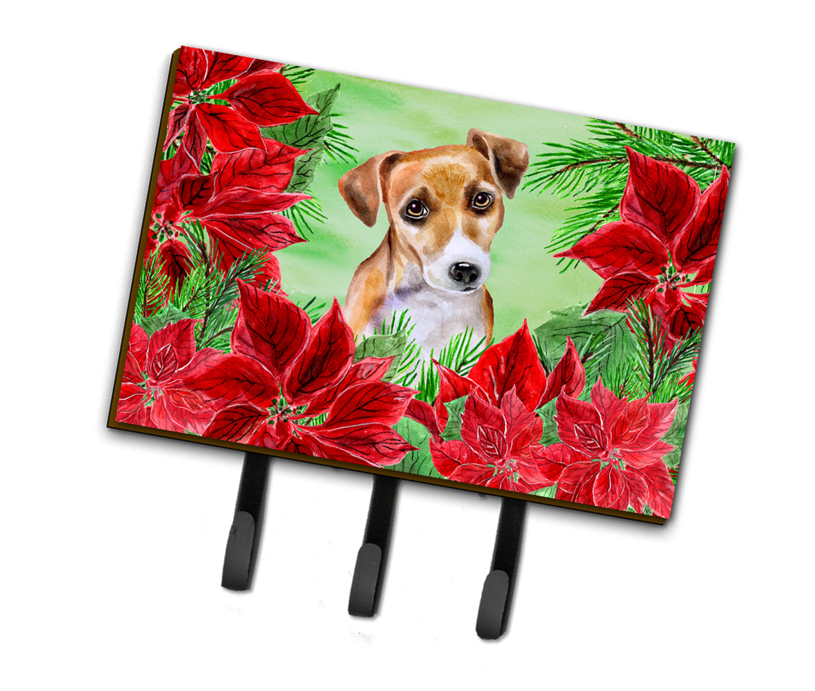 Jack Russell Terrier #2 Poinsettas Leash or Key Holder CK1360TH68  the-store.com.
