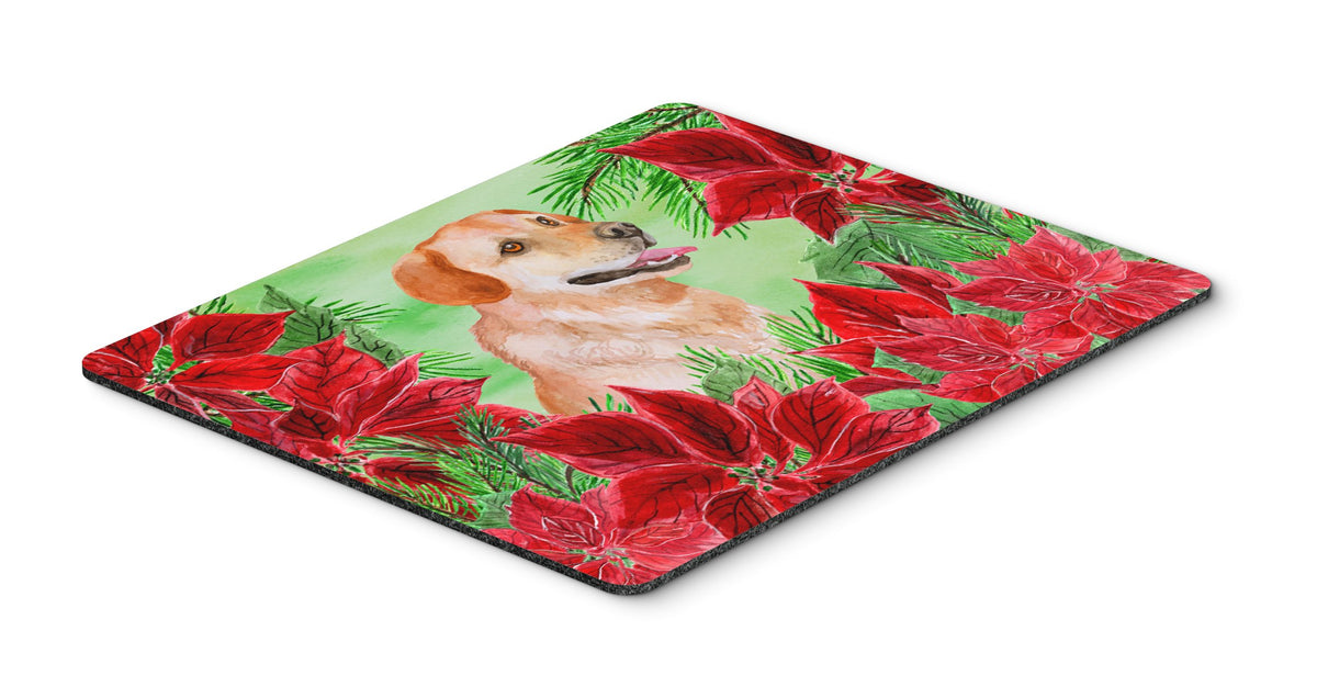 Labrador Retriever Poinsettas Mouse Pad, Hot Pad or Trivet CK1361MP by Caroline&#39;s Treasures