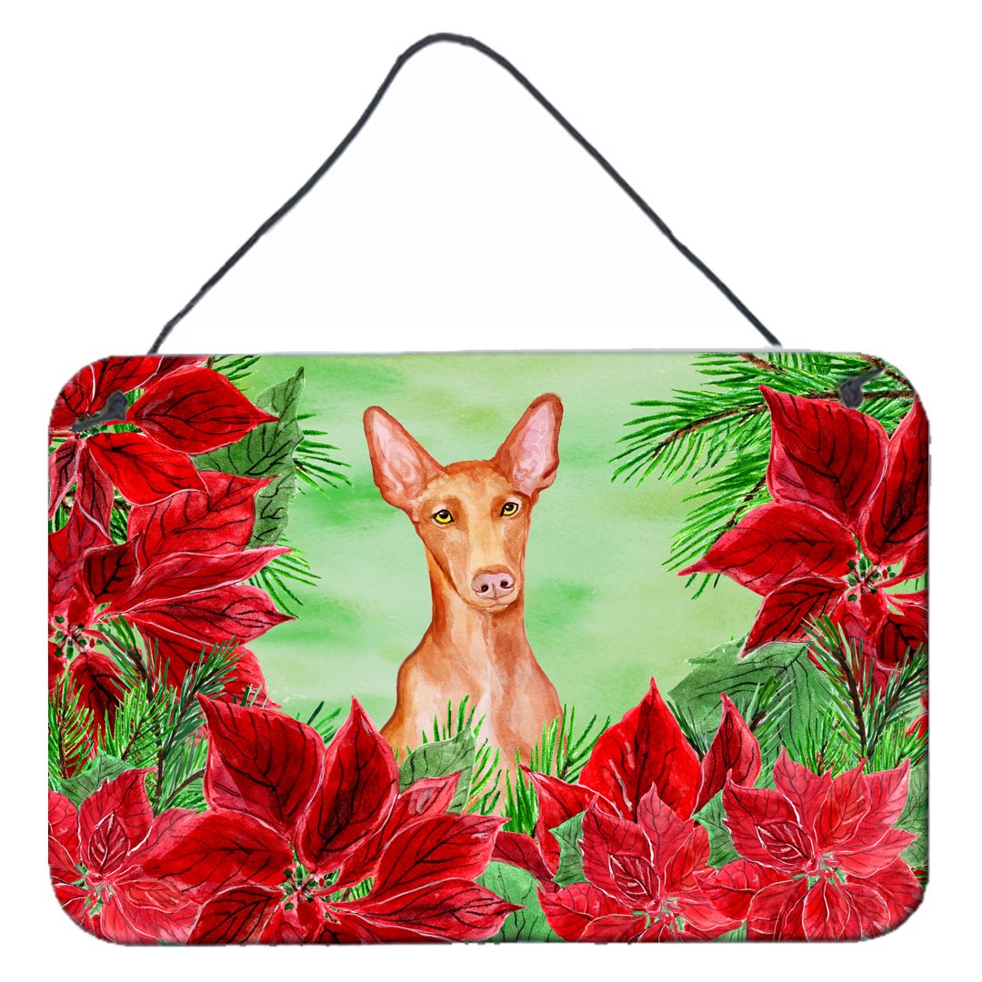 Pharaoh Hound Poinsettas Wall or Door Hanging Prints CK1362DS812 by Caroline&#39;s Treasures
