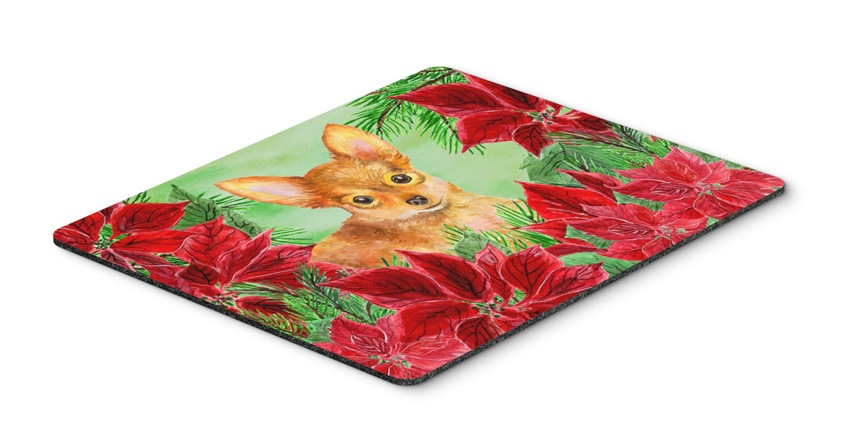 Toy Terrier Poinsettas Mouse Pad, Hot Pad or Trivet CK1369MP by Caroline&#39;s Treasures