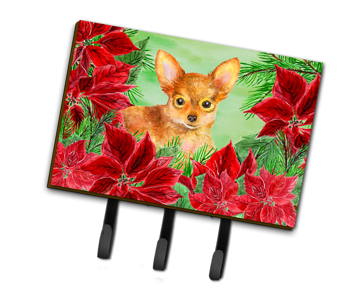 Toy Terrier Poinsettas Leash or Key Holder CK1369TH68  the-store.com.