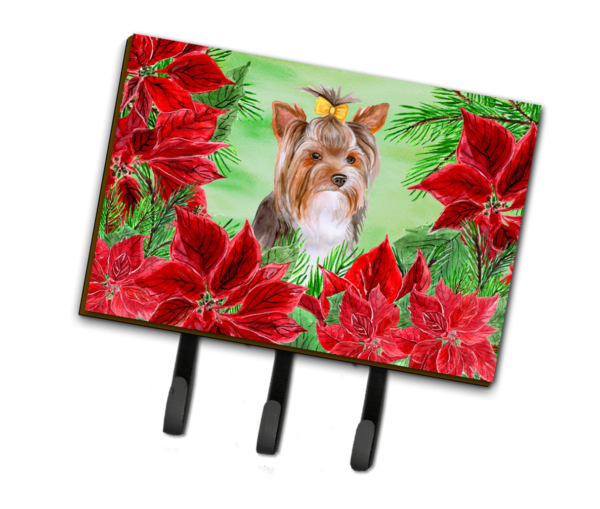 Yorkshire Terrier #2 Poinsettas Leash or Key Holder CK1370TH68  the-store.com.