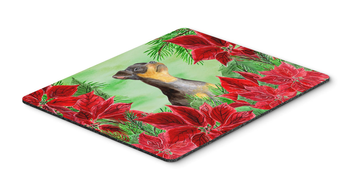 Miniature Pinscher #2 Poinsettas Mouse Pad, Hot Pad or Trivet CK1371MP by Caroline&#39;s Treasures