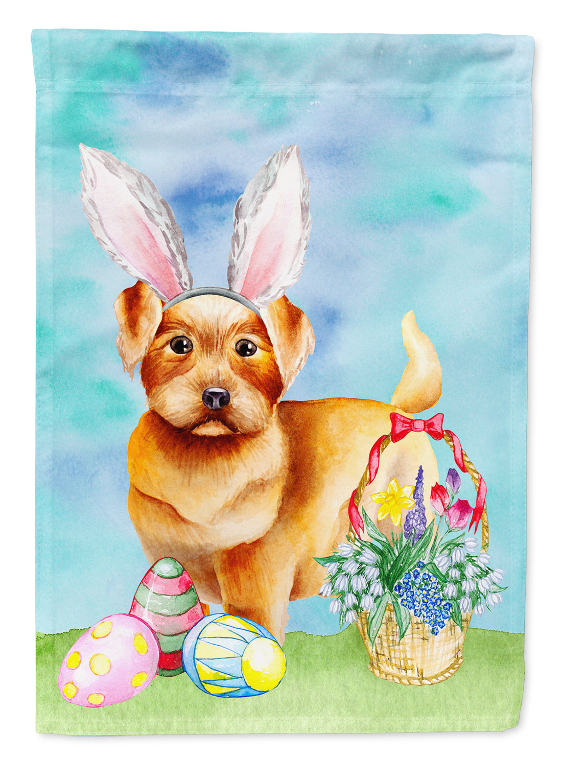 Norfolk Terrier Easter Bunny Flag Canvas House Size CK1376CHF