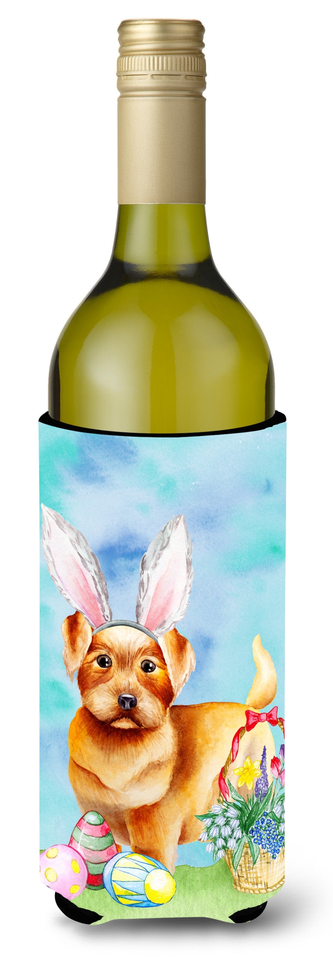 Norfolk Terrier Easter Bunny Wine Bottle Beverge Insulator Hugger CK1376LITERK by Caroline&#39;s Treasures