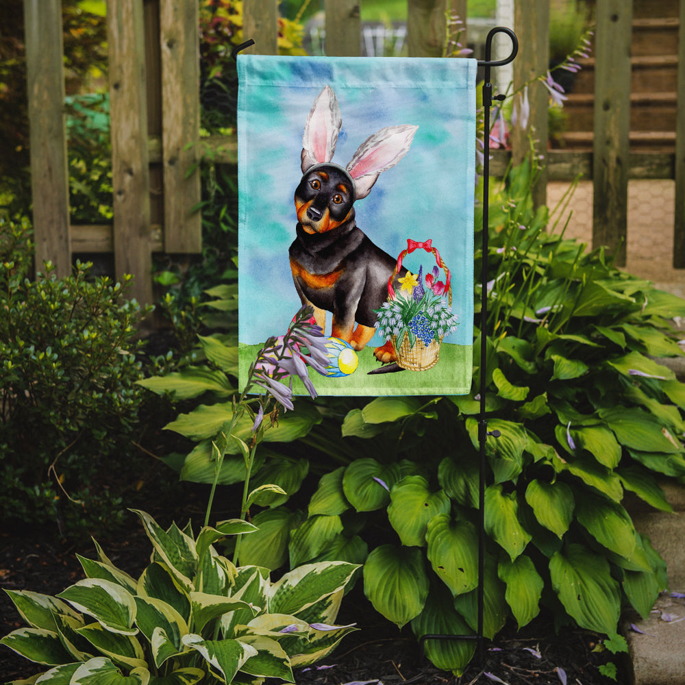 Caroline's Treasures Lancashire Heeler Easter Bunny Garden Flag - Outdoor Decorative Yard Flag CK1377GF