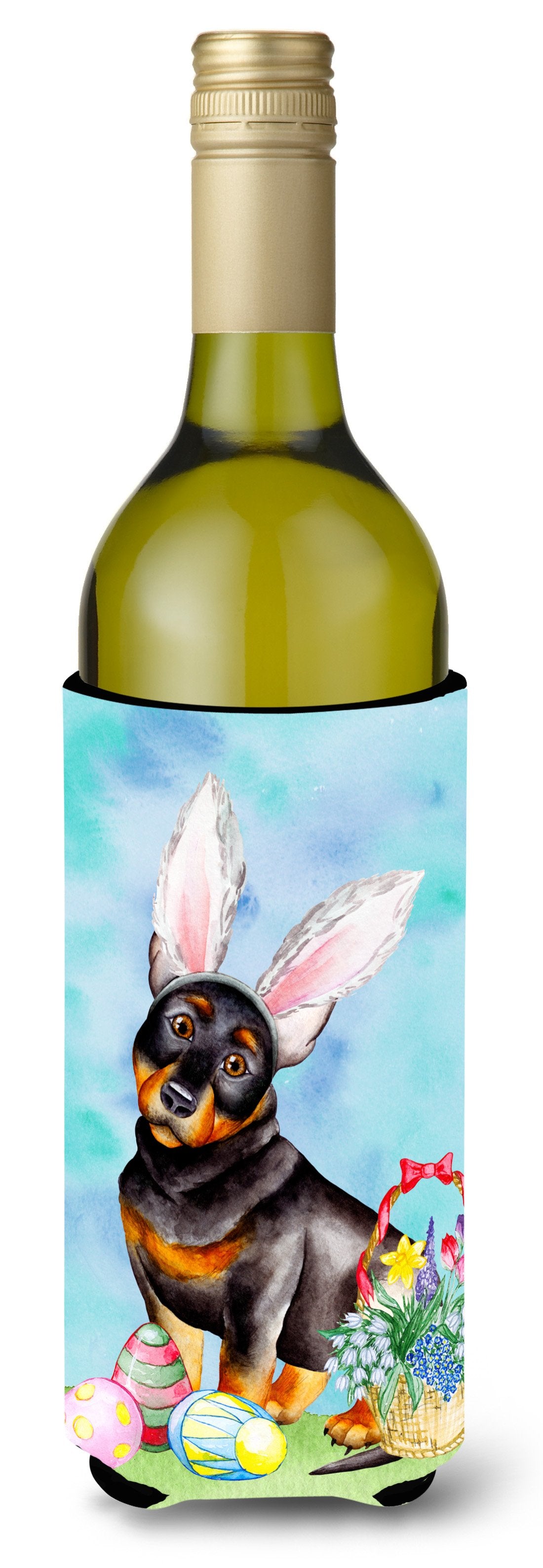 Lancashire Heeler Easter Bunny Wine Bottle Beverge Insulator Hugger CK1377LITERK by Caroline&#39;s Treasures