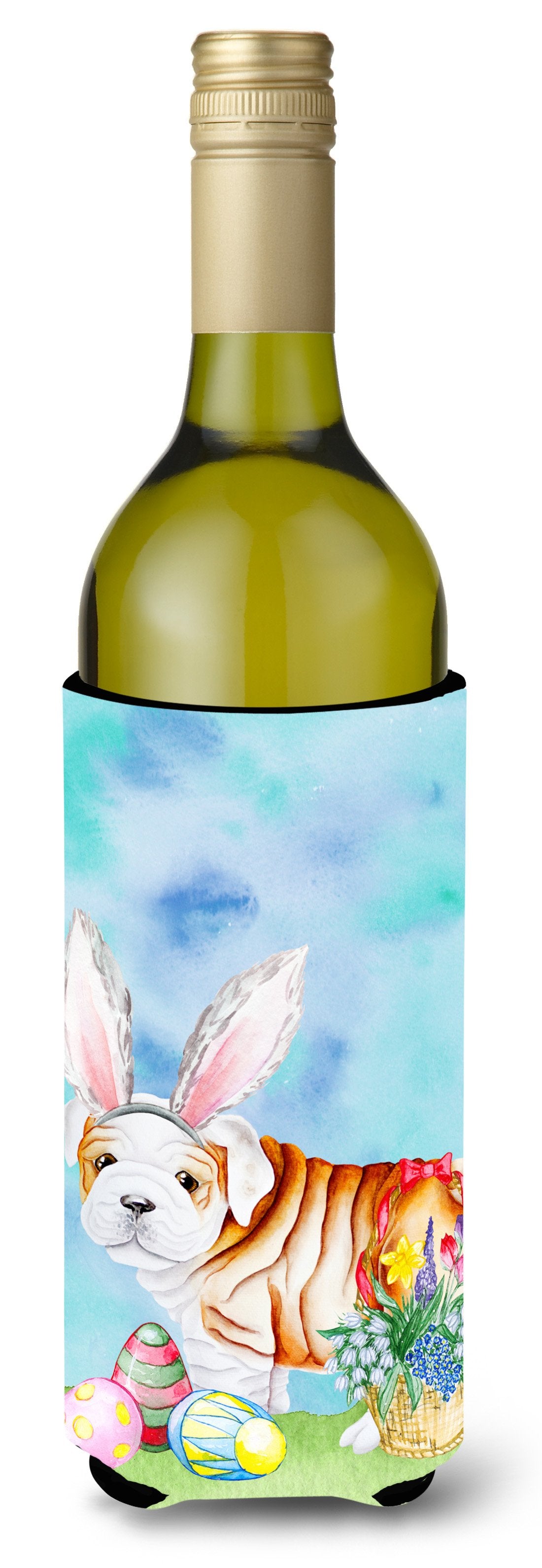 English Bulldog Easter Bunny Wine Bottle Beverge Insulator Hugger CK1378LITERK by Caroline&#39;s Treasures