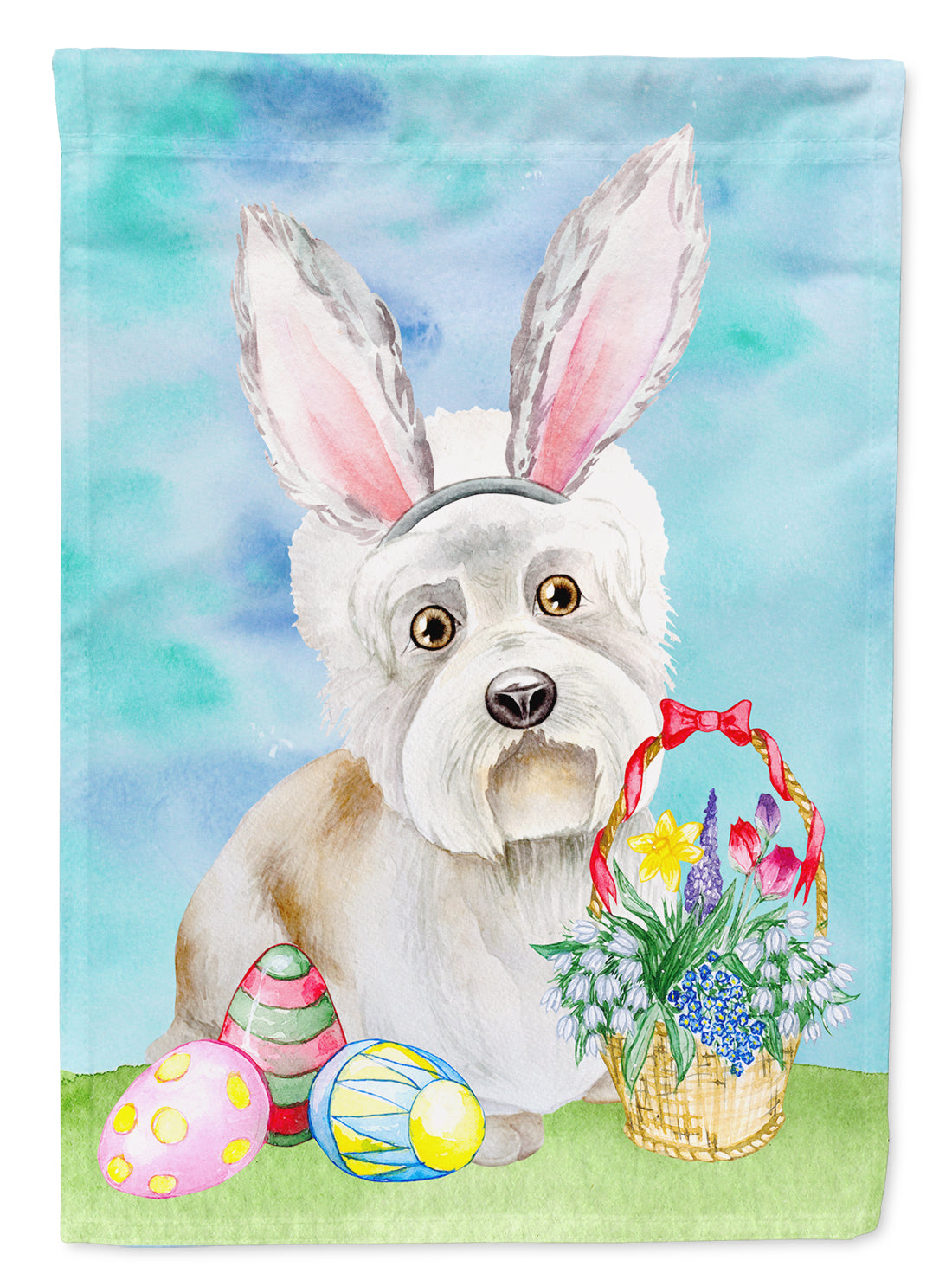 Caroline's Treasures Dandie Dinmont Easter Bunny Flag Canvas House Size CK1379CHF