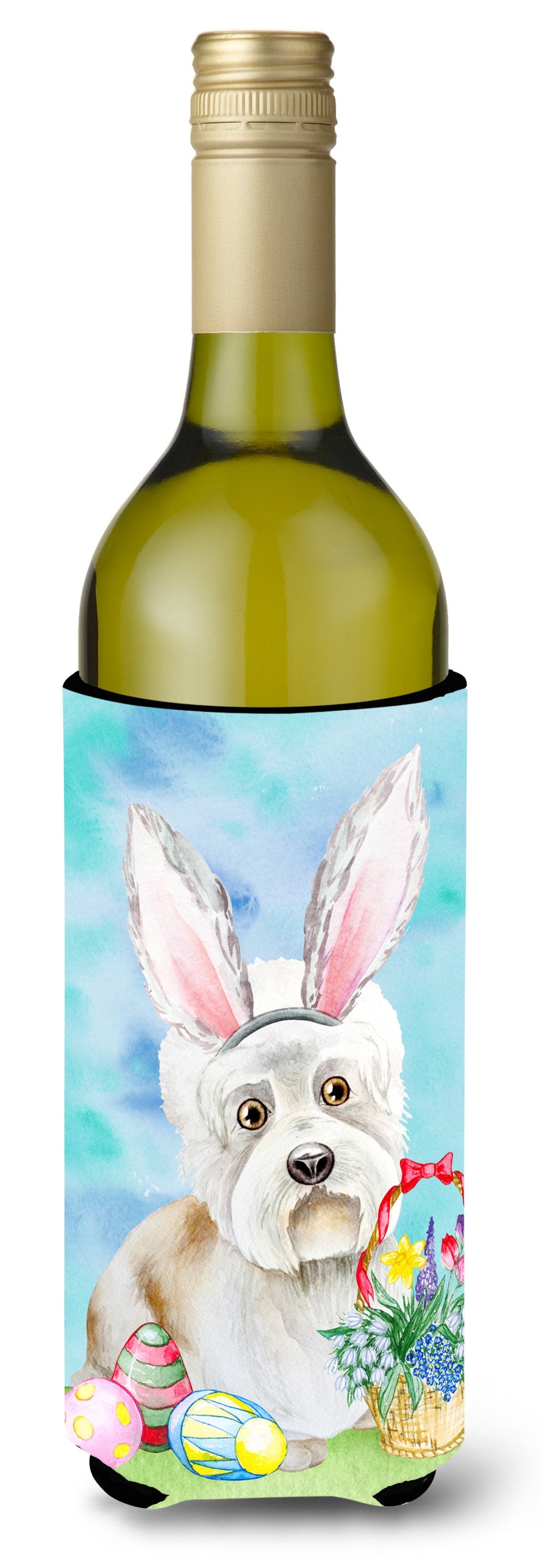 Dandie Dinmont Easter Bunny Wine Bottle Beverge Insulator Hugger CK1379LITERK by Caroline&#39;s Treasures