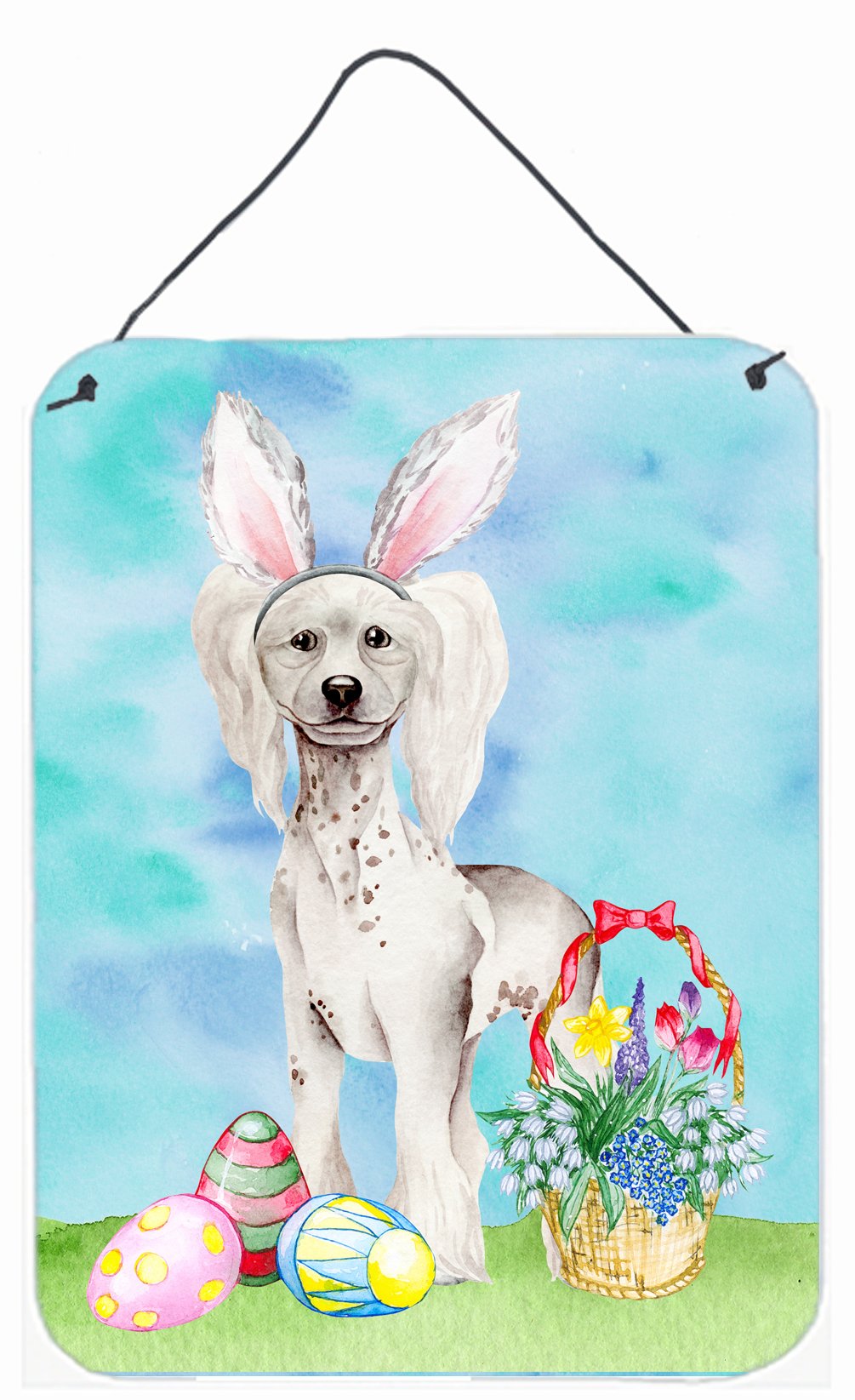 Chinese Crested Easter Bunny Wall or Door Hanging Prints CK1380DS1216 by Caroline&#39;s Treasures