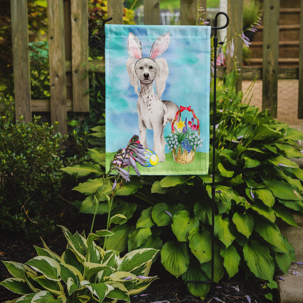 Caroline's Treasures Chinese Crested Easter Bunny Garden Flag - Outdoor Decorative Yard Flag CK1380GF