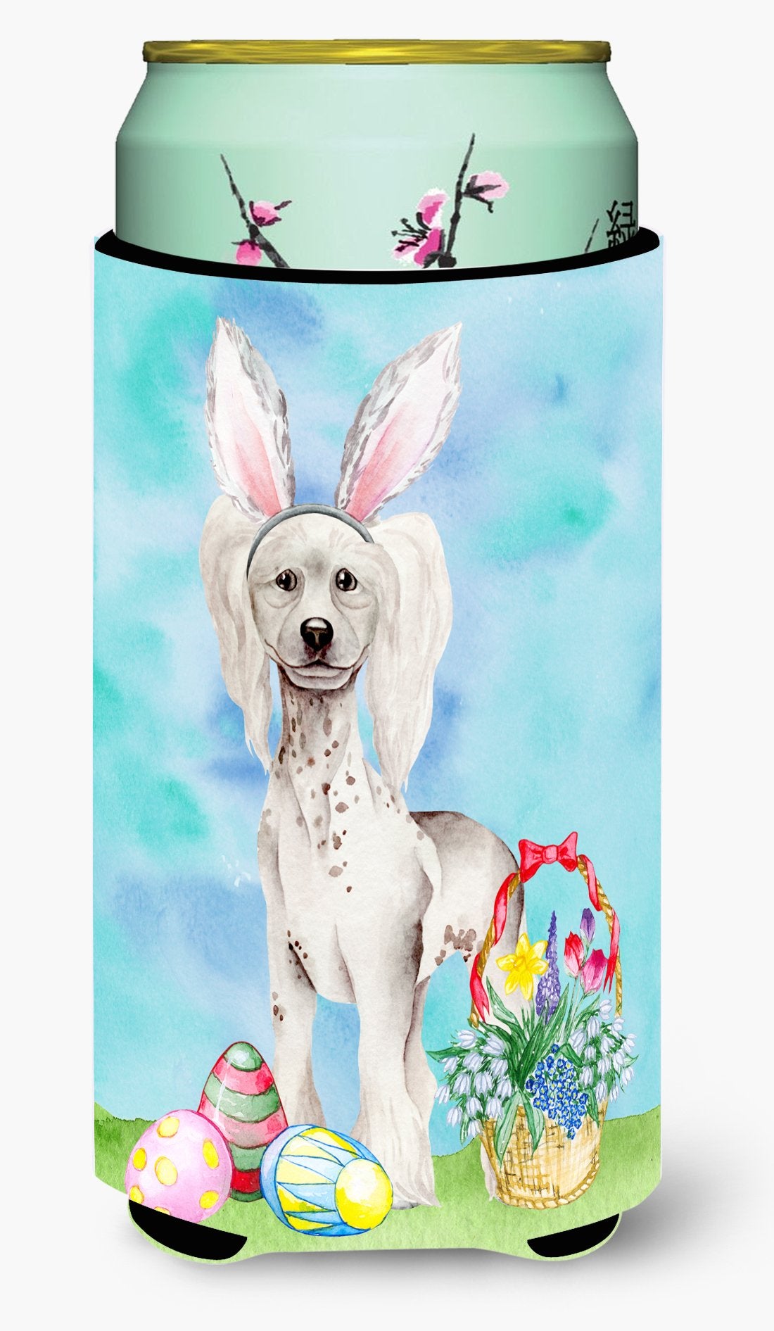 Chinese Crested Easter Bunny Tall Boy Beverage Insulator Hugger CK1380TBC by Caroline&#39;s Treasures