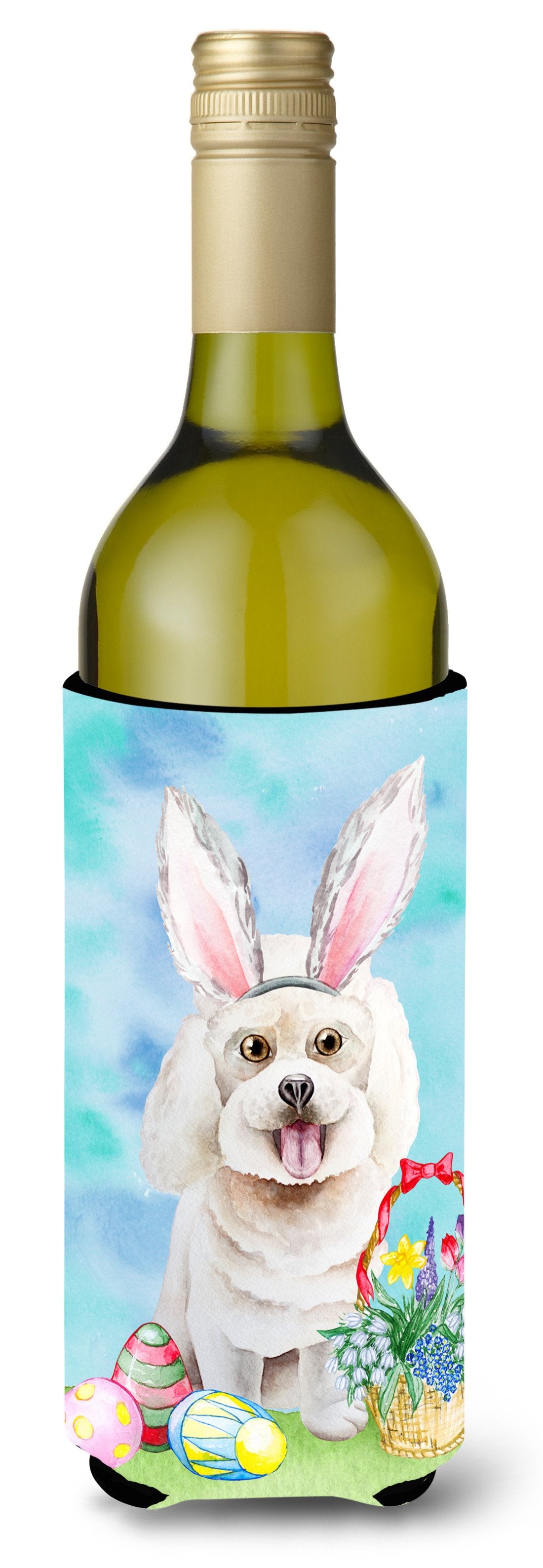 Bichon Frise Easter Bunny Wine Bottle Beverge Insulator Hugger CK1381LITERK by Caroline&#39;s Treasures