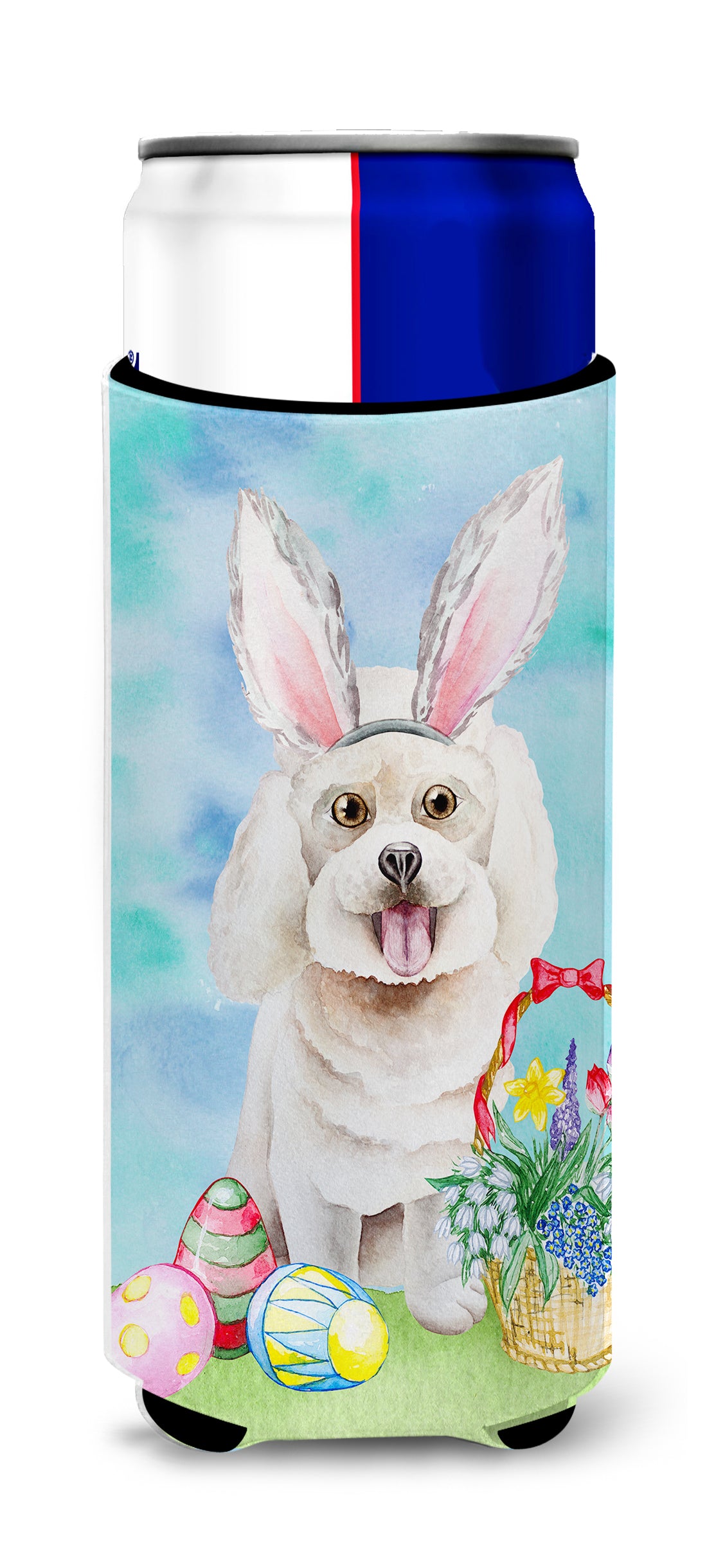 Bichon Frise Easter Bunny  Ultra Hugger for slim cans CK1381MUK