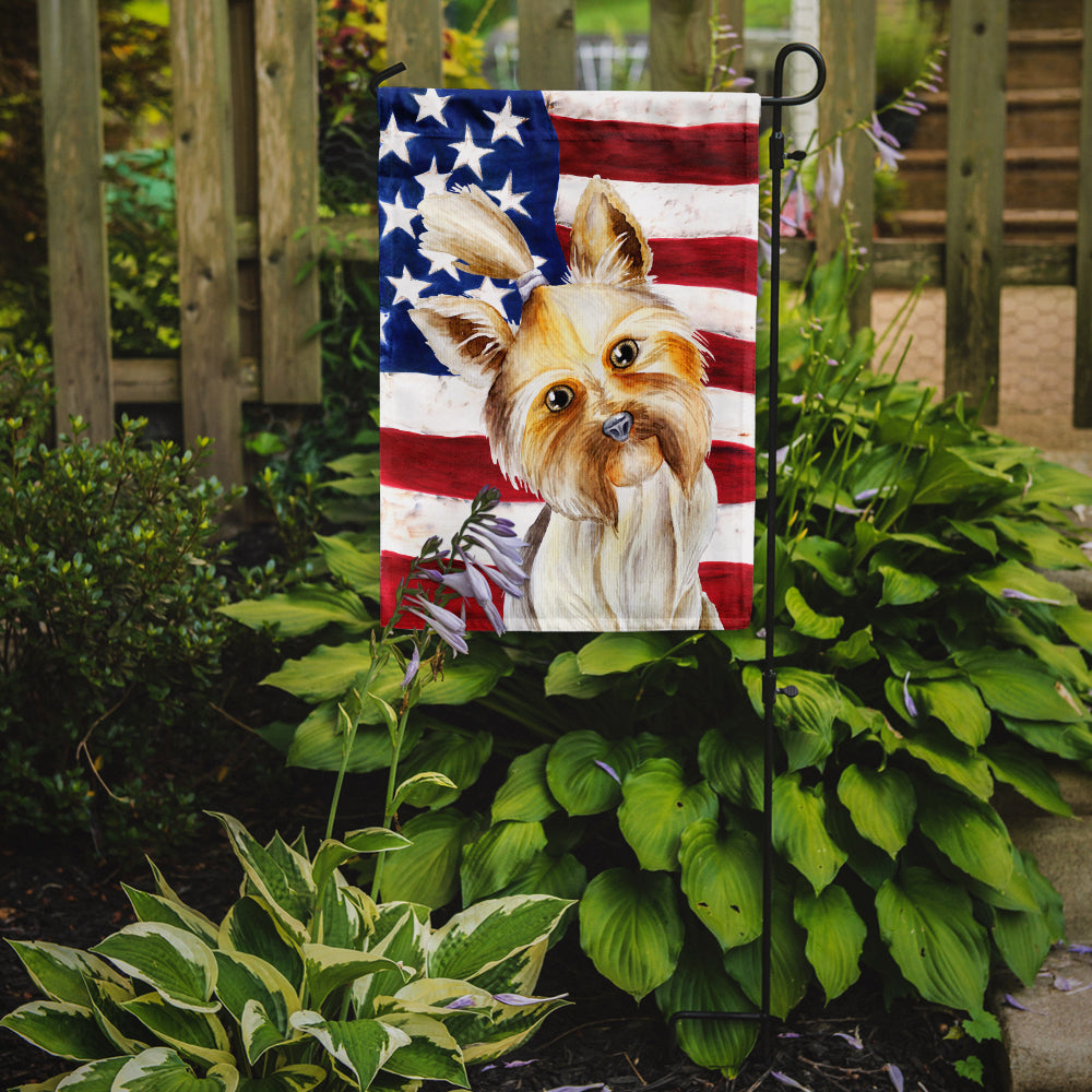 Yorkie Yorkshier Terrier Patriotic Flag Garden Size CK1382GF  the-store.com.