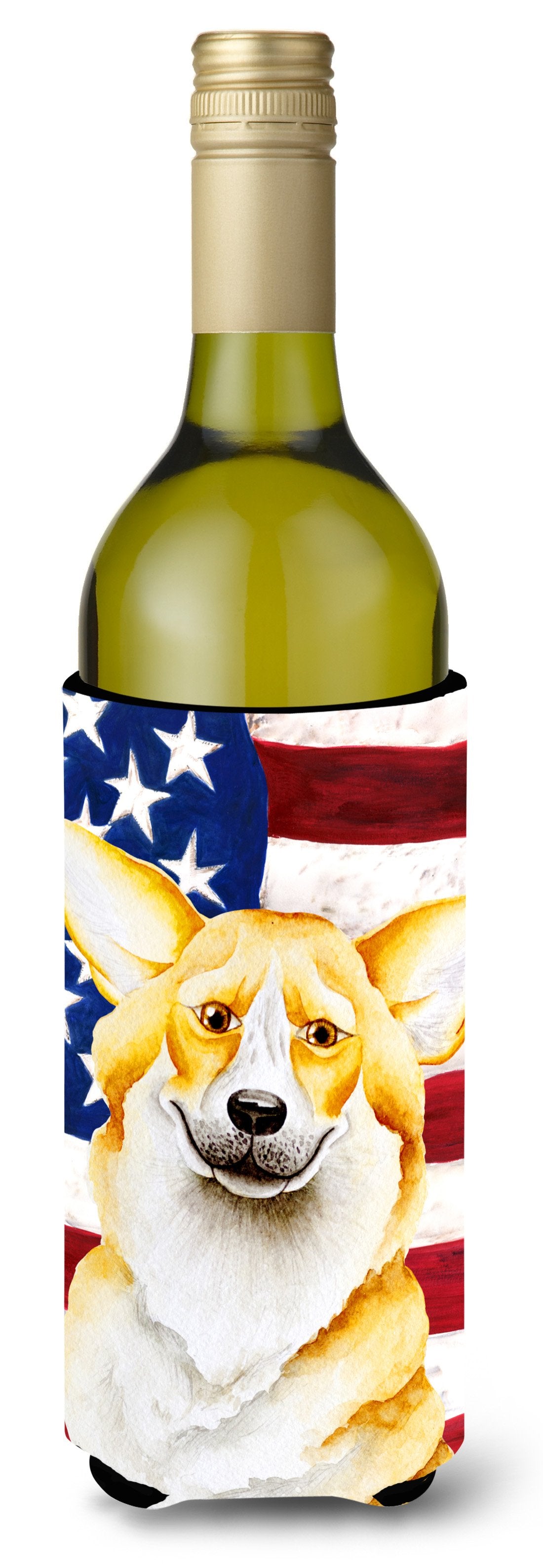 Corgi Patriotic Wine Bottle Beverge Insulator Hugger CK1383LITERK by Caroline&#39;s Treasures