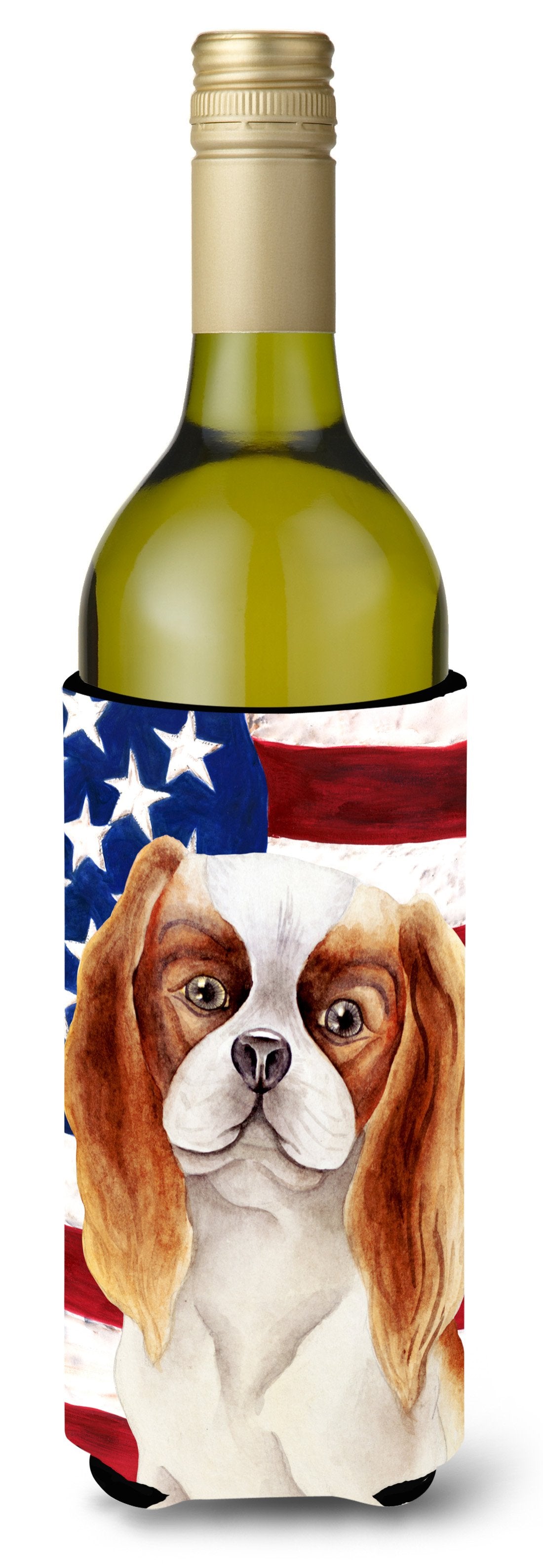 Cavalier Spaniel Patriotic Wine Bottle Beverge Insulator Hugger CK1384LITERK by Caroline&#39;s Treasures