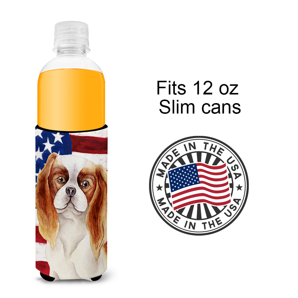 Cavalier Spaniel Patriotic  Ultra Hugger for slim cans CK1384MUK