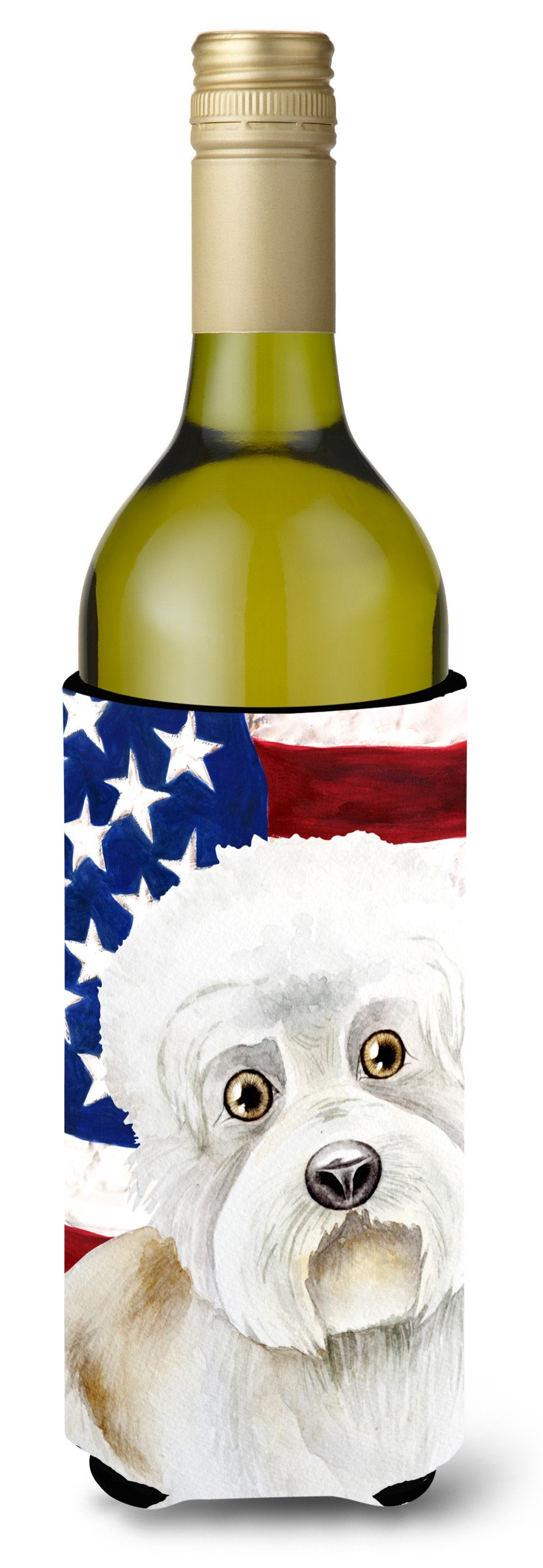 Dandie Dinmont Patriotic Wine Bottle Beverge Insulator Hugger CK1386LITERK by Caroline's Treasures